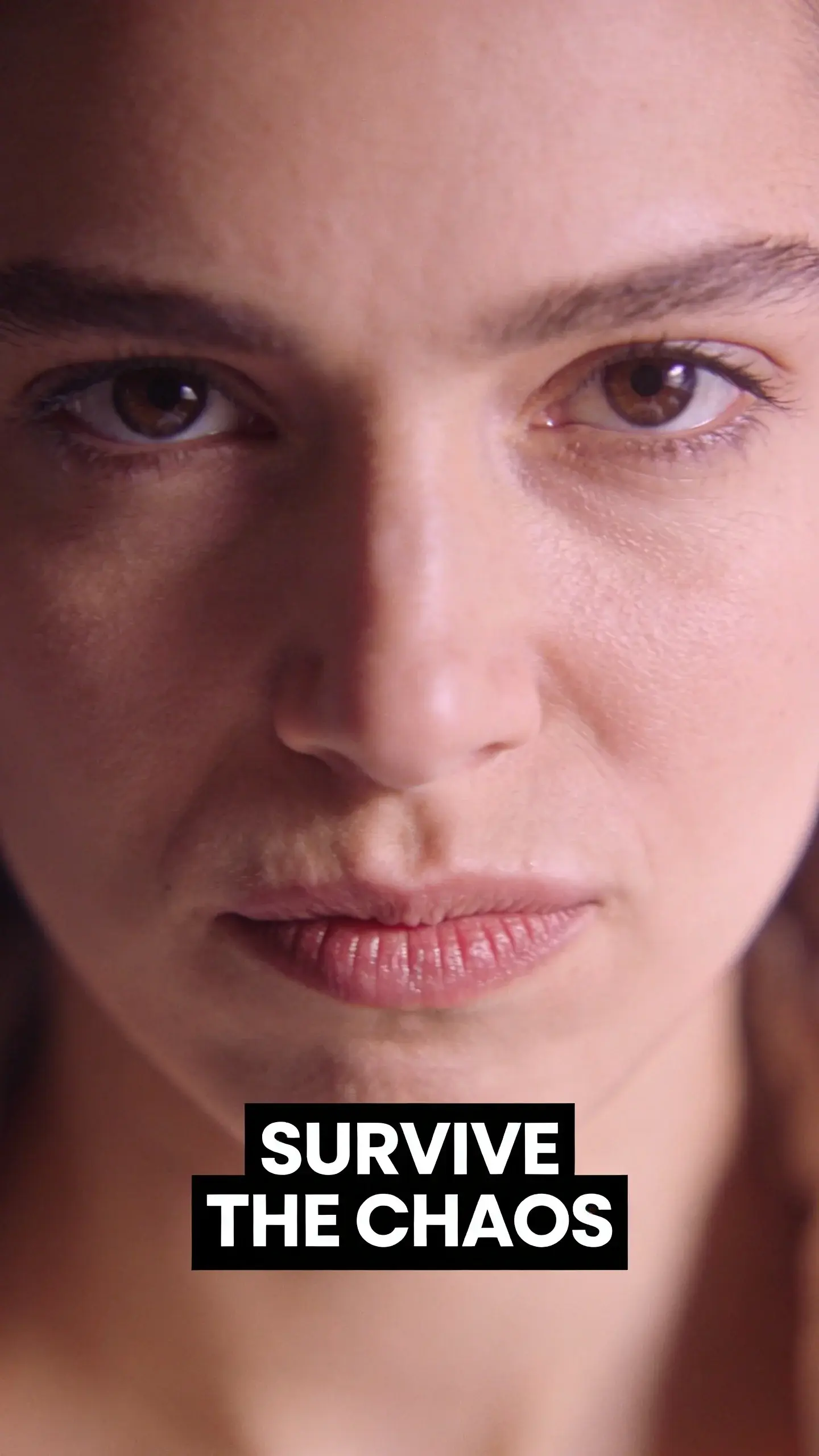 **MACRO EMOTION**: MACRO EMOTION, **BASE**: vertical 9:16, ultra-tall composition, **SCENE**: An extreme close-up, focusing tightly on the lower half of a woman's face, specifically her jawline and mouth. Her jaw is visibly clenched, a muscle twitching slightly, and her lips are pressed into a thin, tense line, revealing the intense physical manifestation of suppressed anger and frustration during a difficult morning. photorealistic, 8K, shallow depth of field, warm pastel tones, film aesthetic, no logos, no watermarks, **TEXT POSITION**: BOTTOM-CENTER, **OVERLAY**: text says exactly: "SURVIVE THE CHAOS", bold readable font, high contrast white on dark, **LIGHT**: Soft, directional side lighting emphasizing contours and tension, **MOOD**: Tense, frustrated, desperate