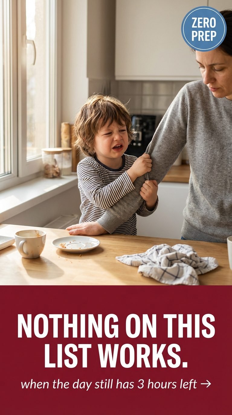 child pulling on parent's sleeve in the kitchen, looking clingy — art projects for kids