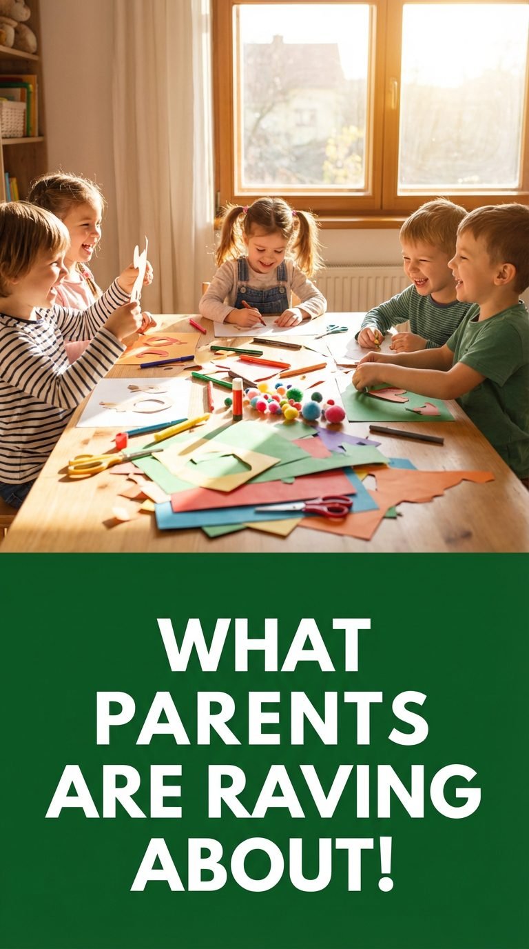 Group of preschoolers crafting together — creative play ideas for 3-year-olds screen-free.