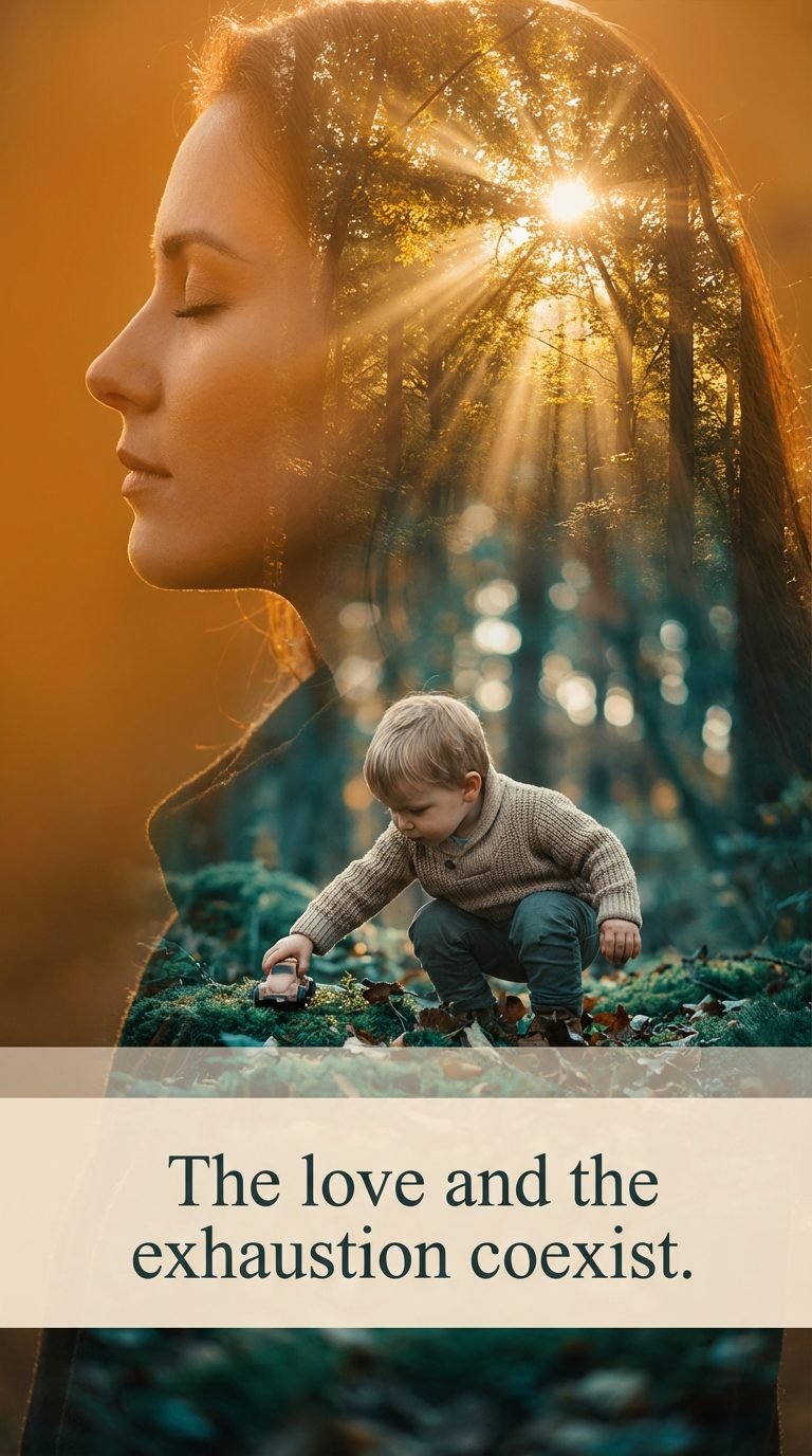 Mother lost in thought, feeling like a bad mom every day