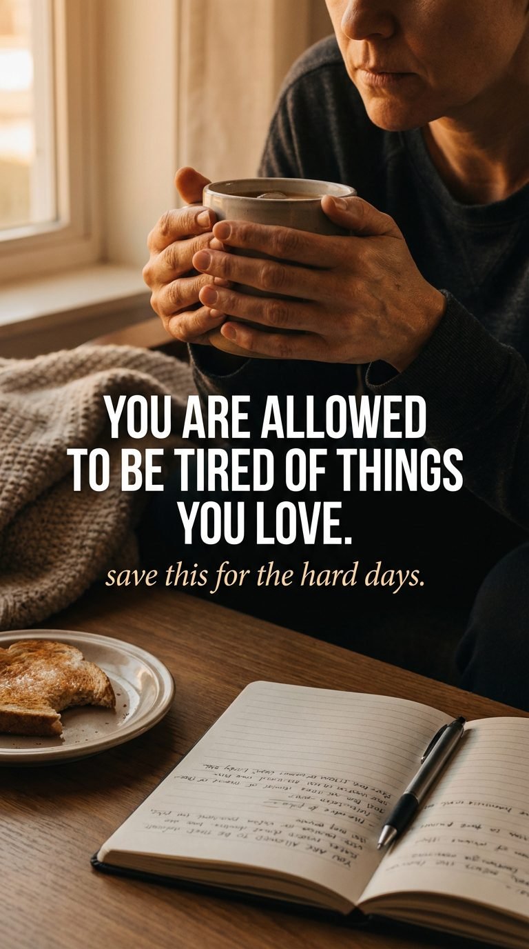 Tired mom's hands holding coffee, feeling exhausted