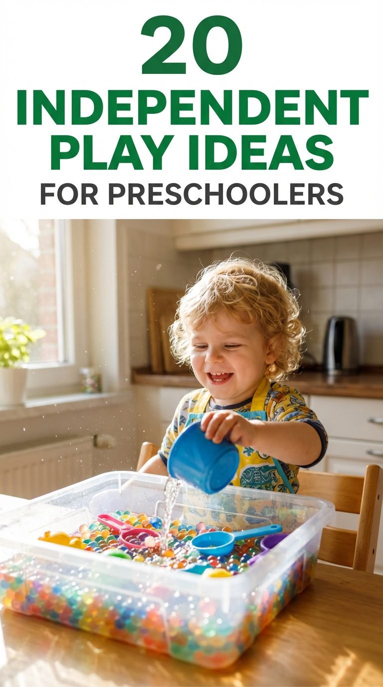 quiet bin ideas to keep kids busy 30 minutes - toddler joyfully playing with colorful water beads