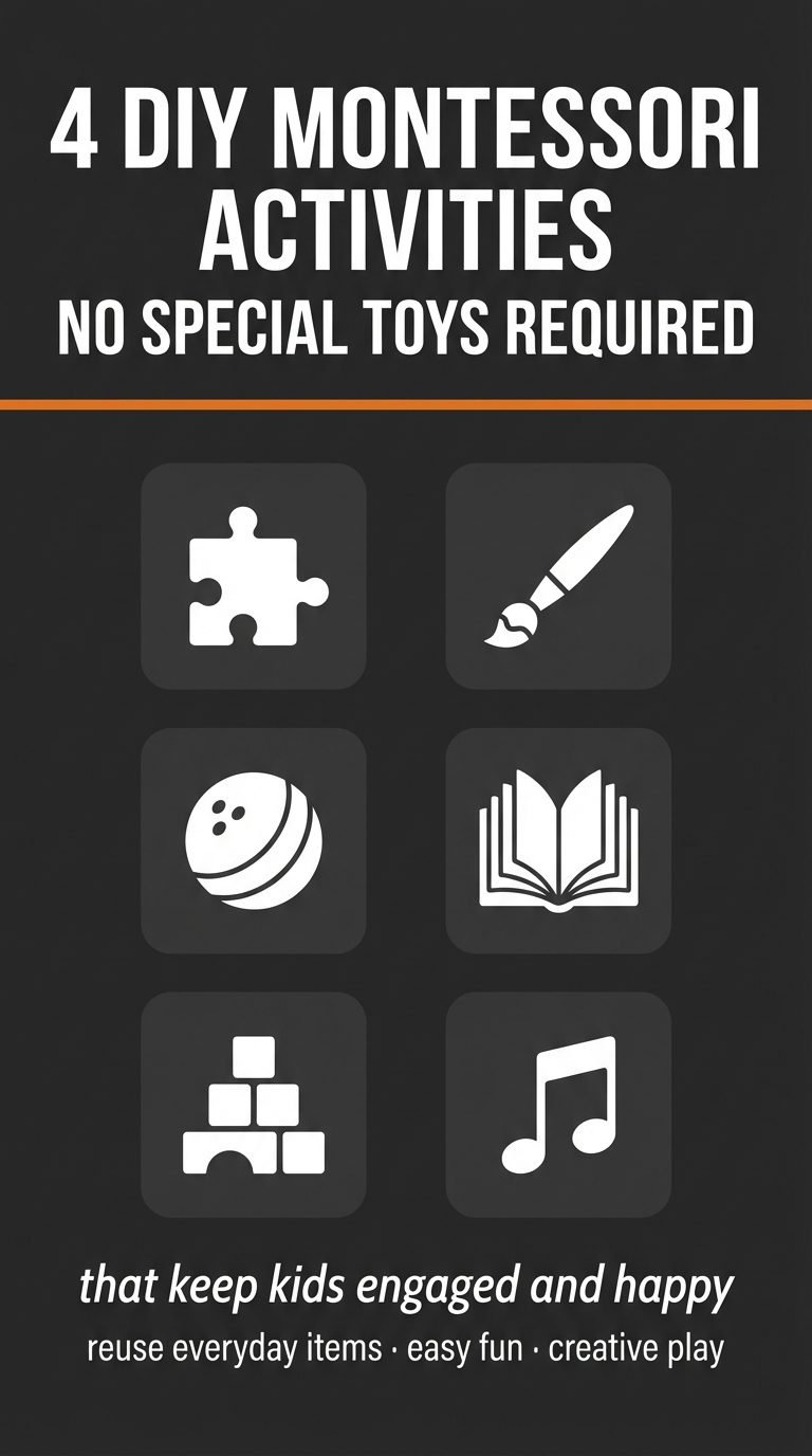 DIY activities using household items for kids — DIY montessori activities no special toys