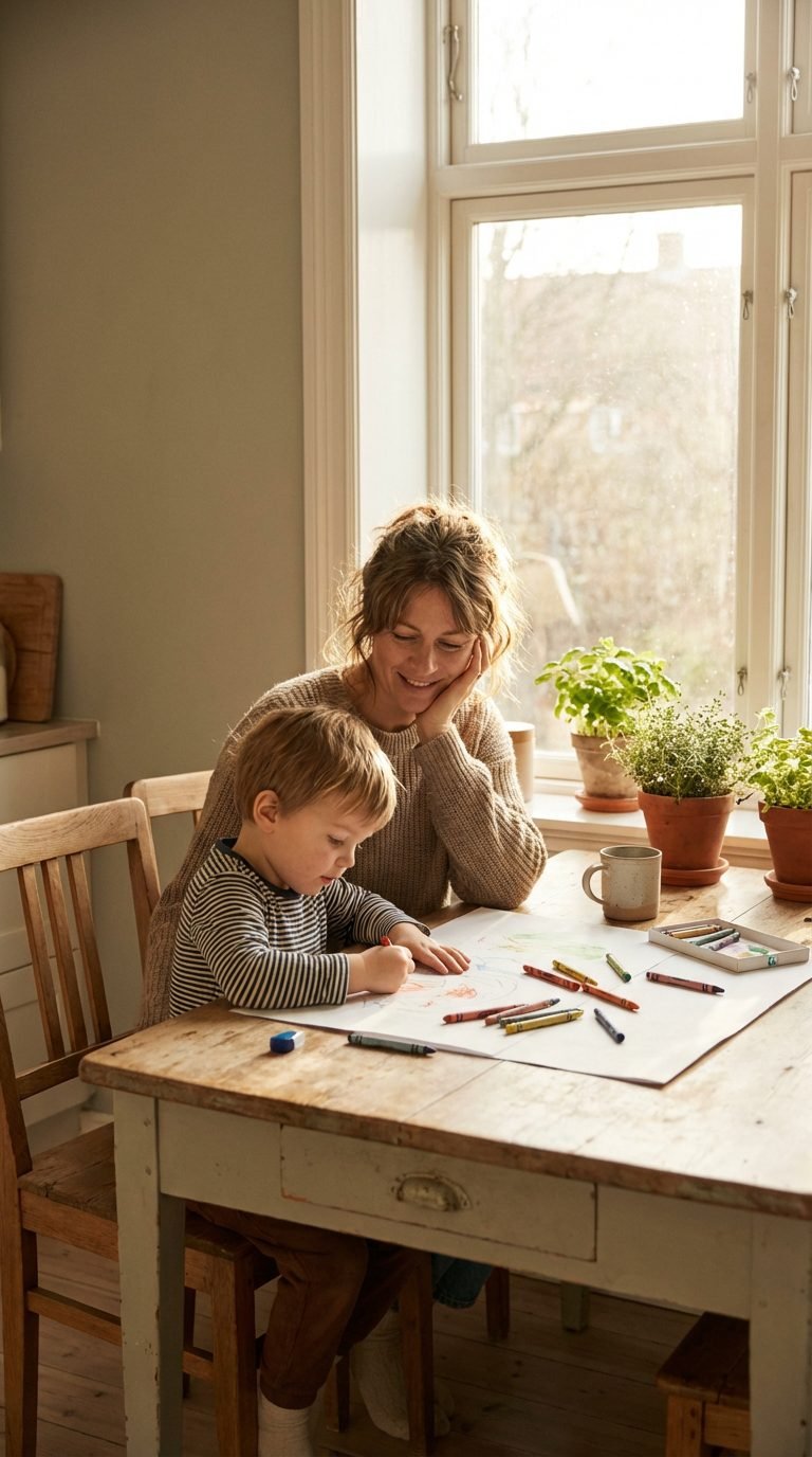 Mother and child coloring together — why I have no patience with my kids anymore.