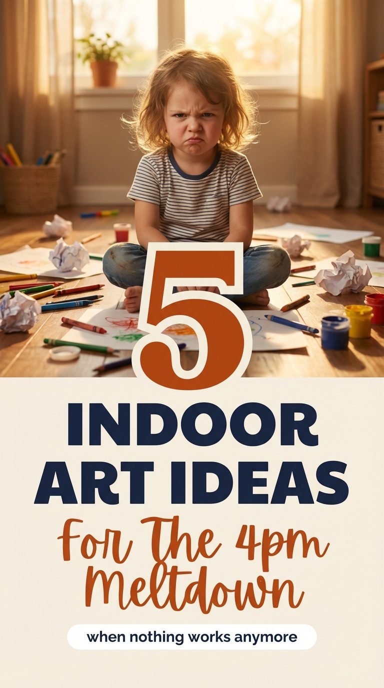Child frustrated with messy art supplies — indoor art activities no big mess.