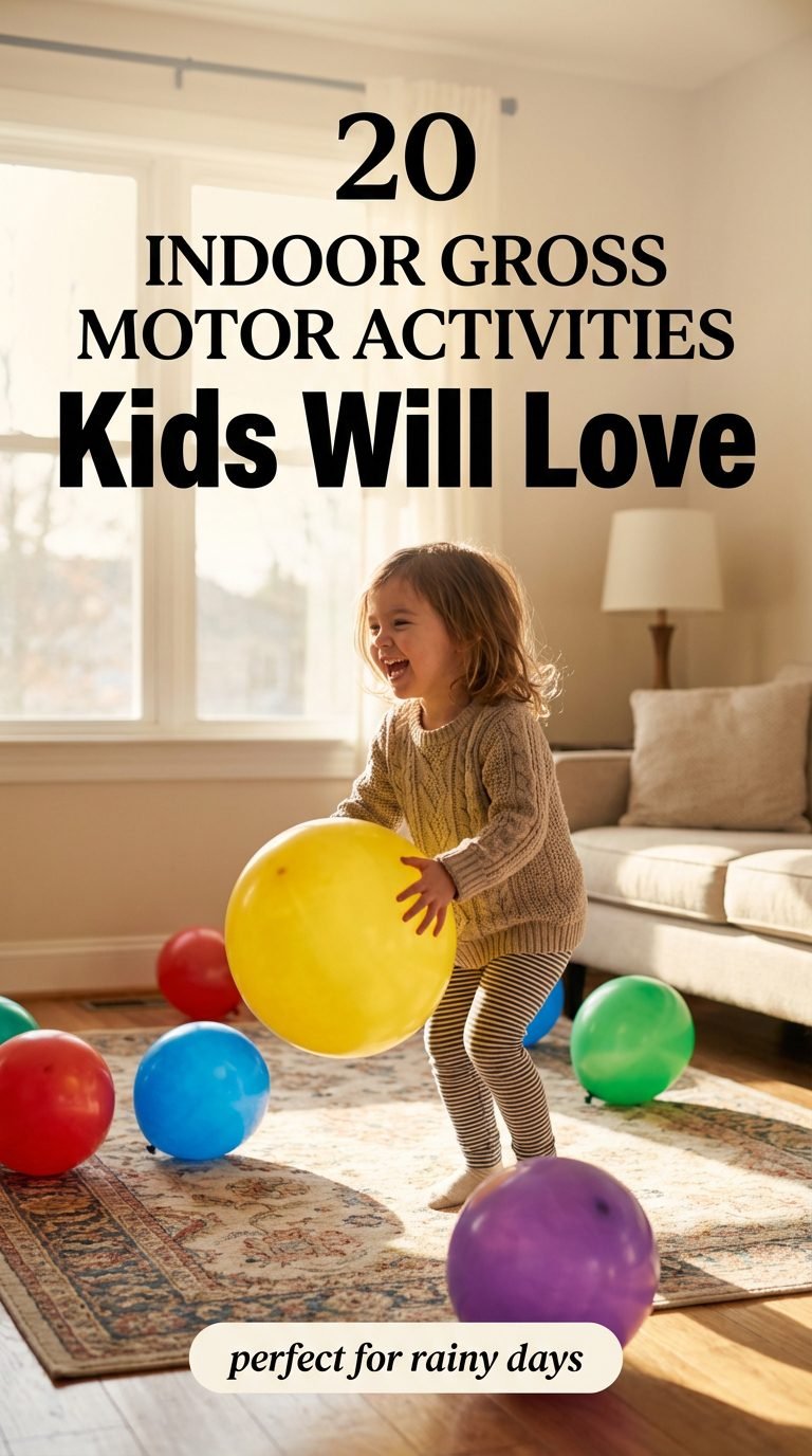 Child playing balloon volleyball in the living room.