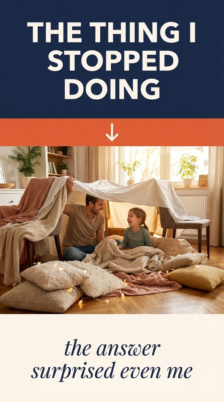 Parent creating an indoor adventure space — how to make home adventure space kids.