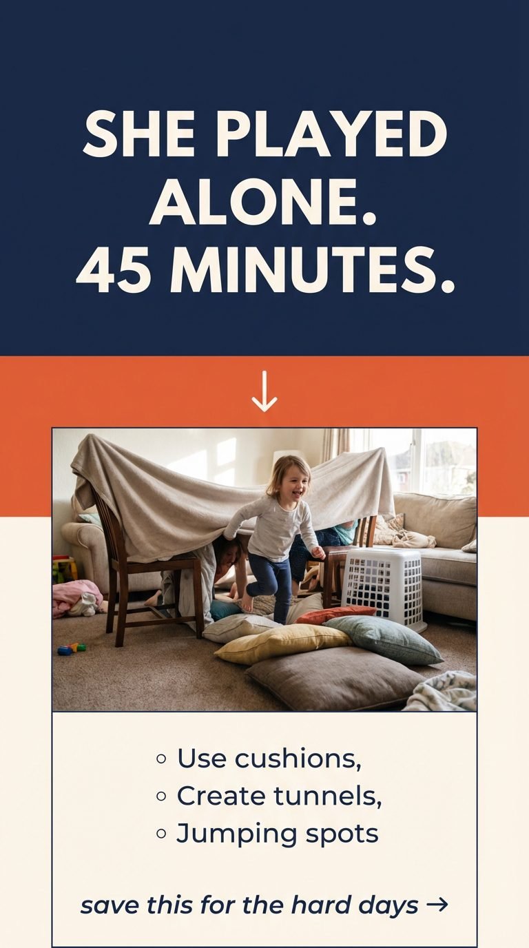 Child navigating an indoor obstacle course — indoor obstacle course kids setup ideas.