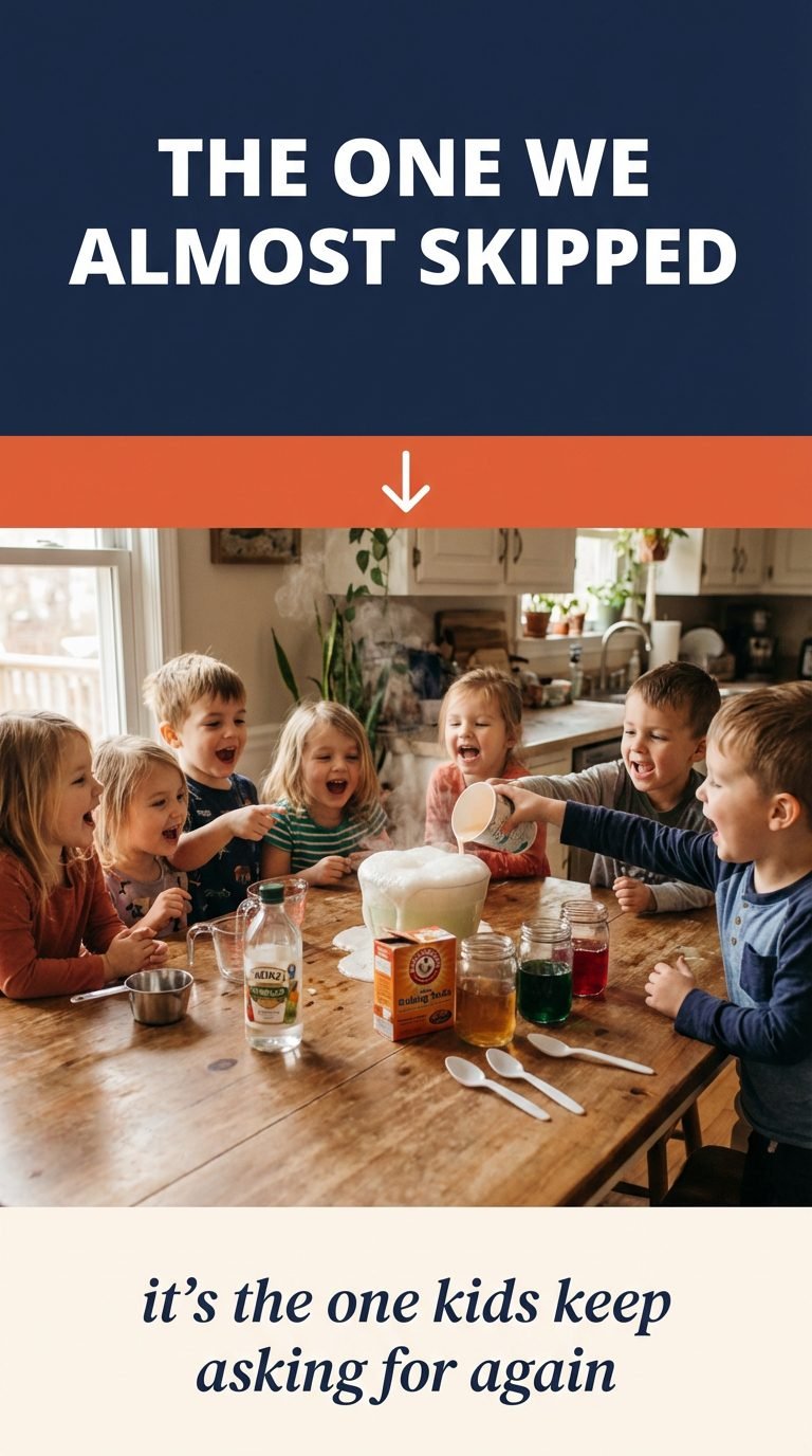 Children doing a science experiment with kitchen items — indoor science experiments kids kitchen items.
