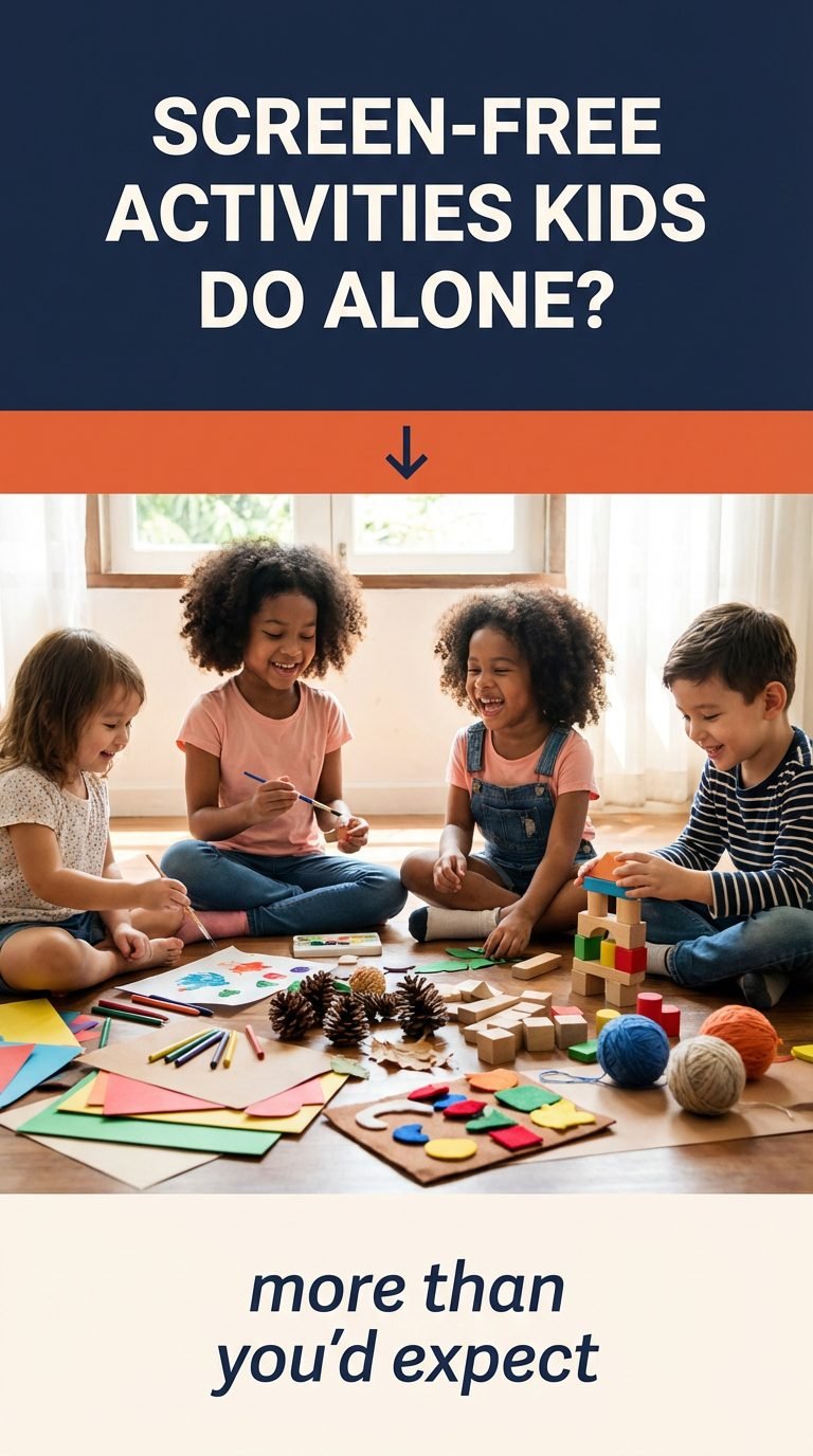 Kids of different ages playing with crafts — indoor activities multiple kids different ages.