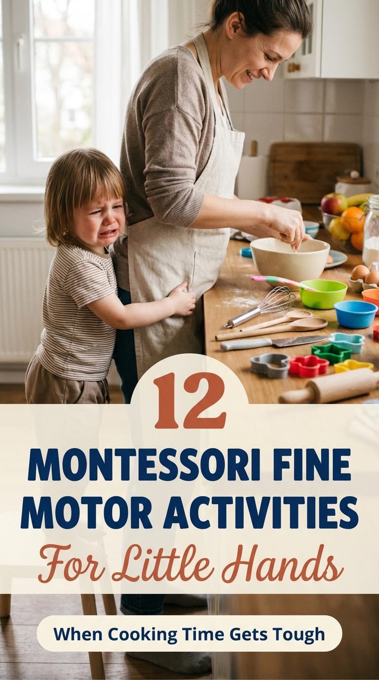 Clingy toddler in kitchen wanting attention — montessori fine motor activities little hands
