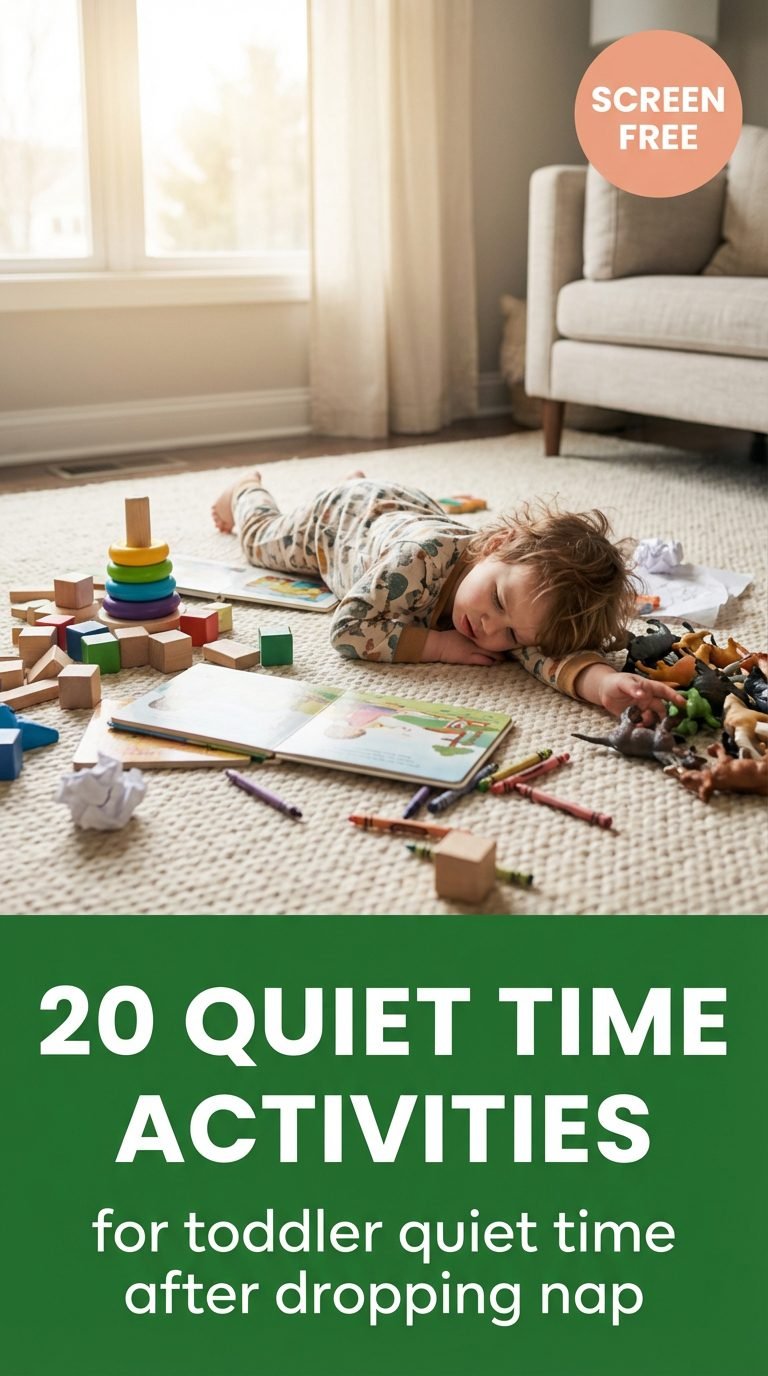 Toddler looking frustrated on the living room rug.