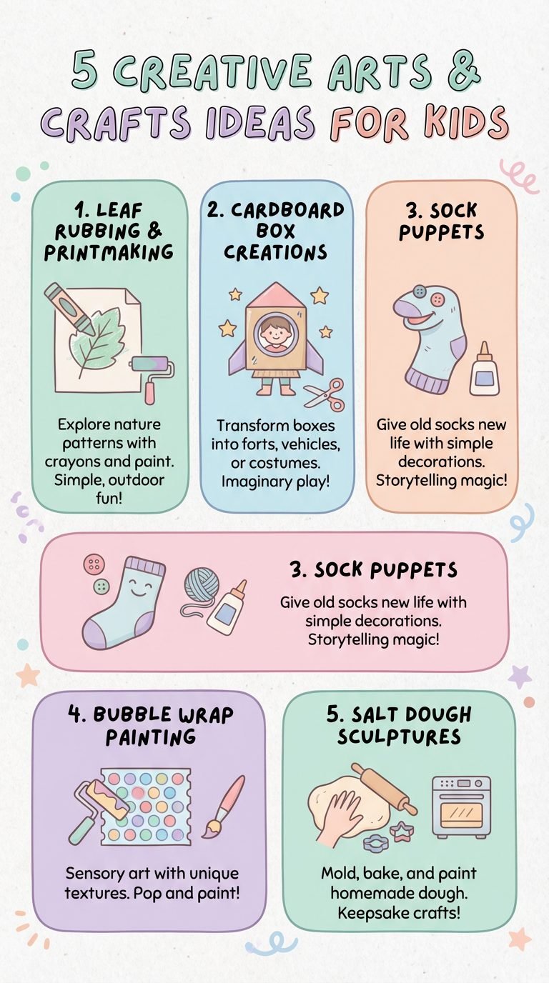Infographic of 5 screen-free activities for kids.