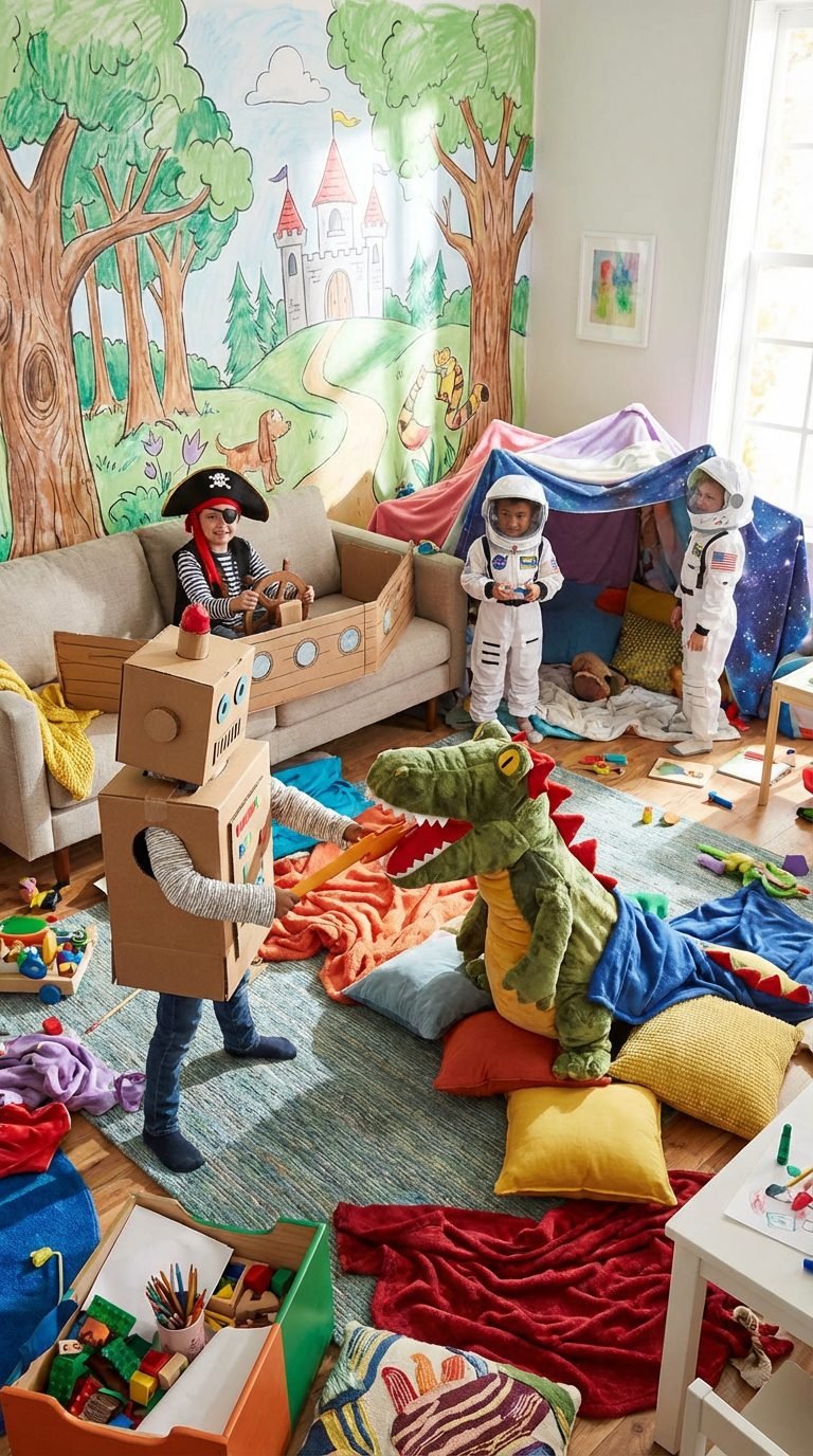 Children exploring nature in a park.