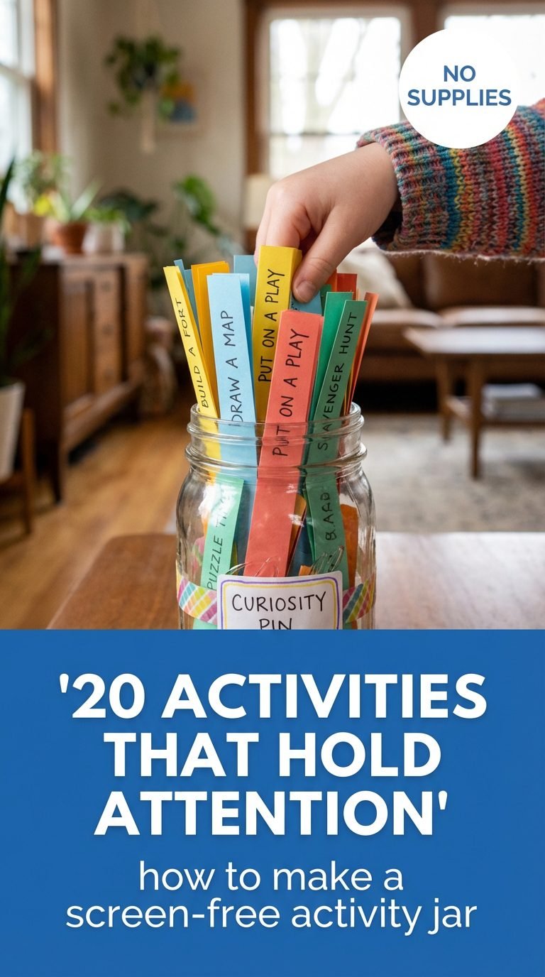 Child navigating a colorful home obstacle course.