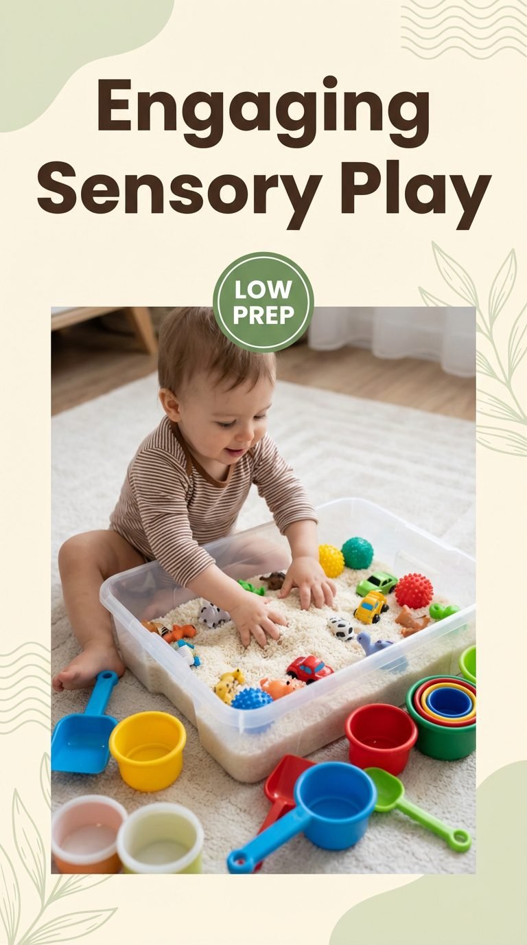 Child playing with a homemade sensory bin.