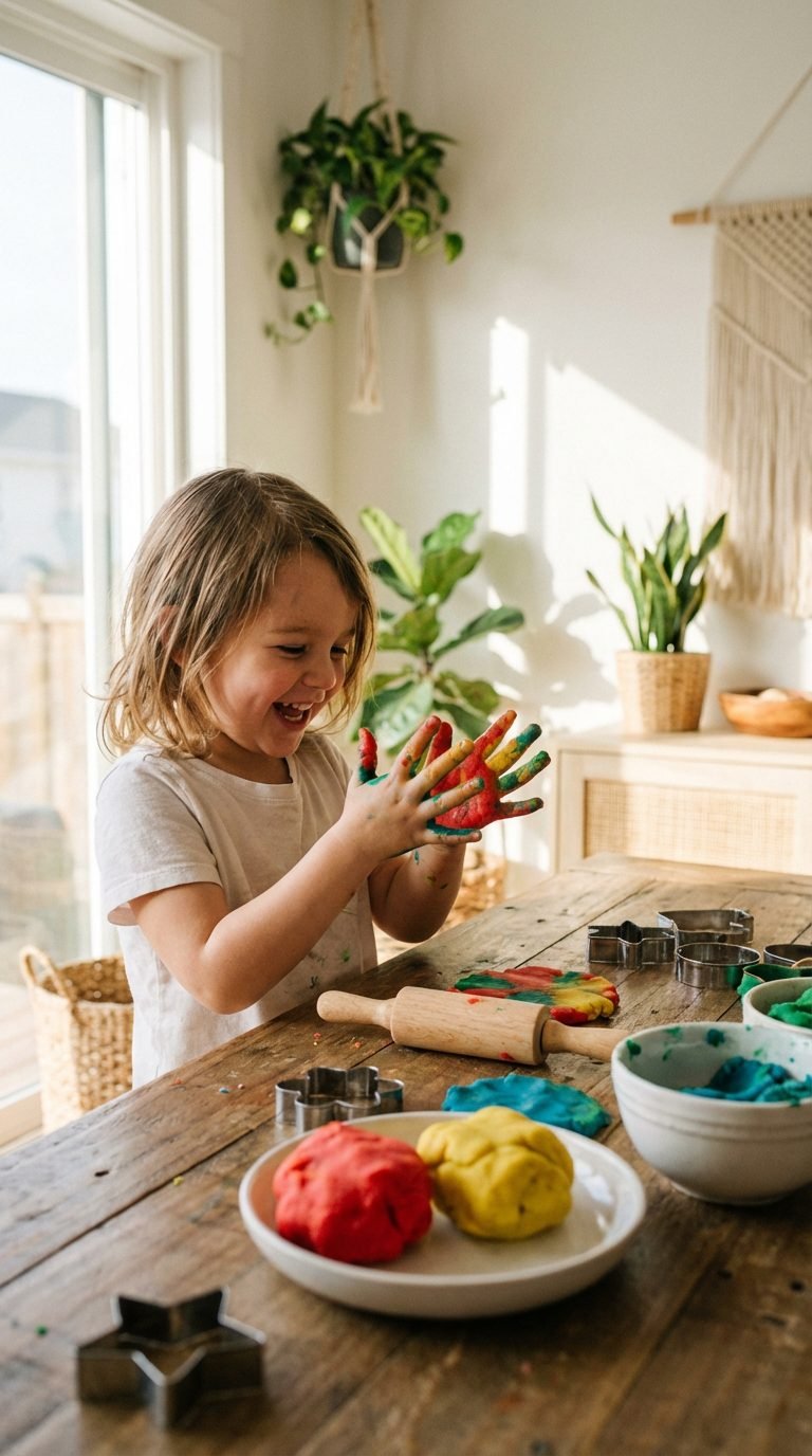 Parent and child creating a sensory bin with rice and scoops.