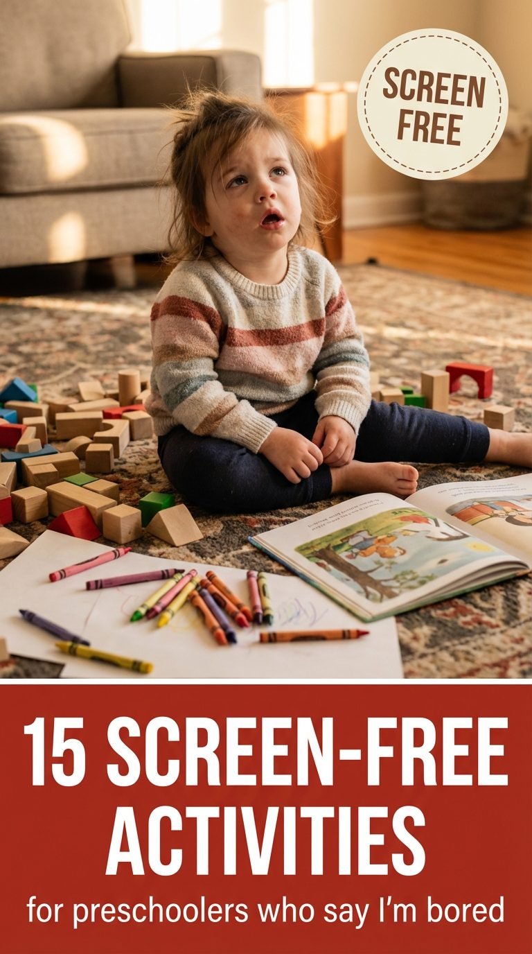 Toddler surrounded by toys looking bored.