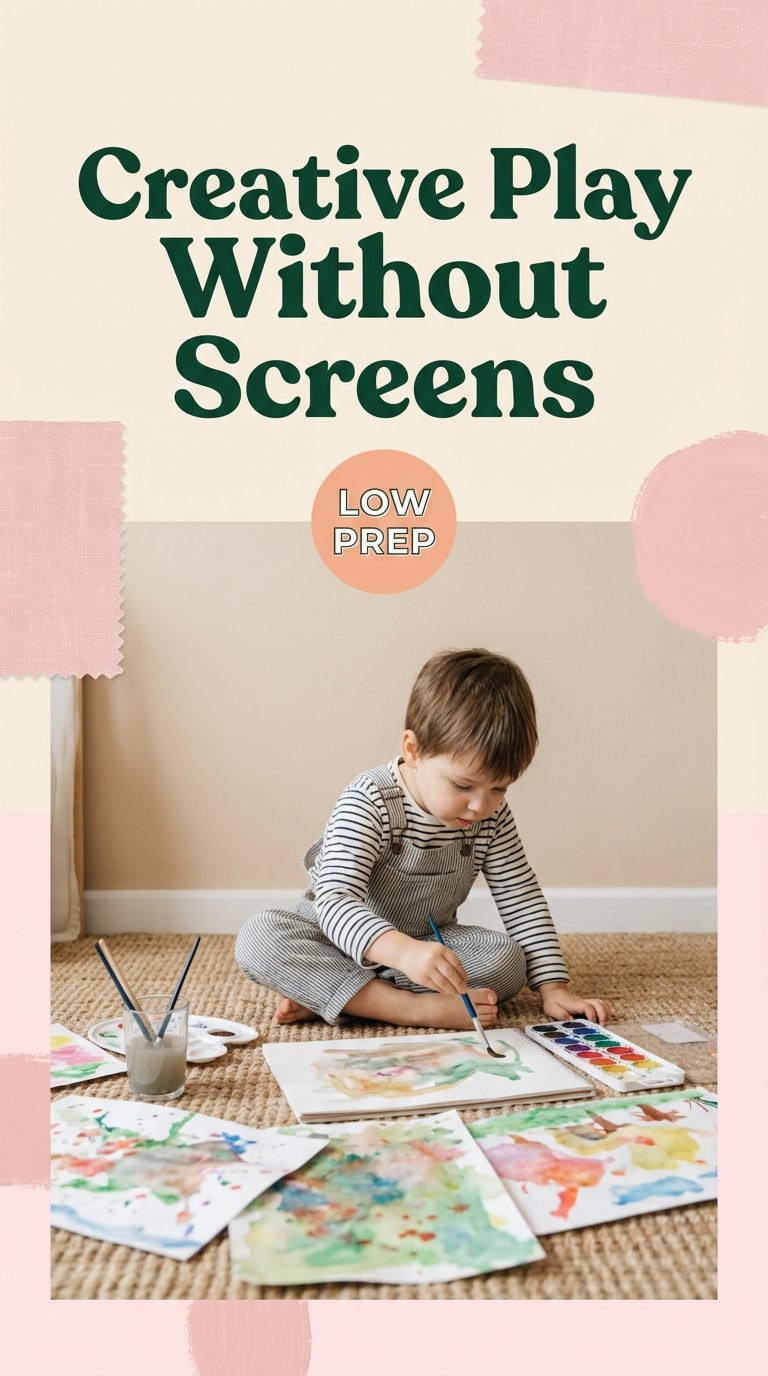 Child painting with watercolors on the floor.