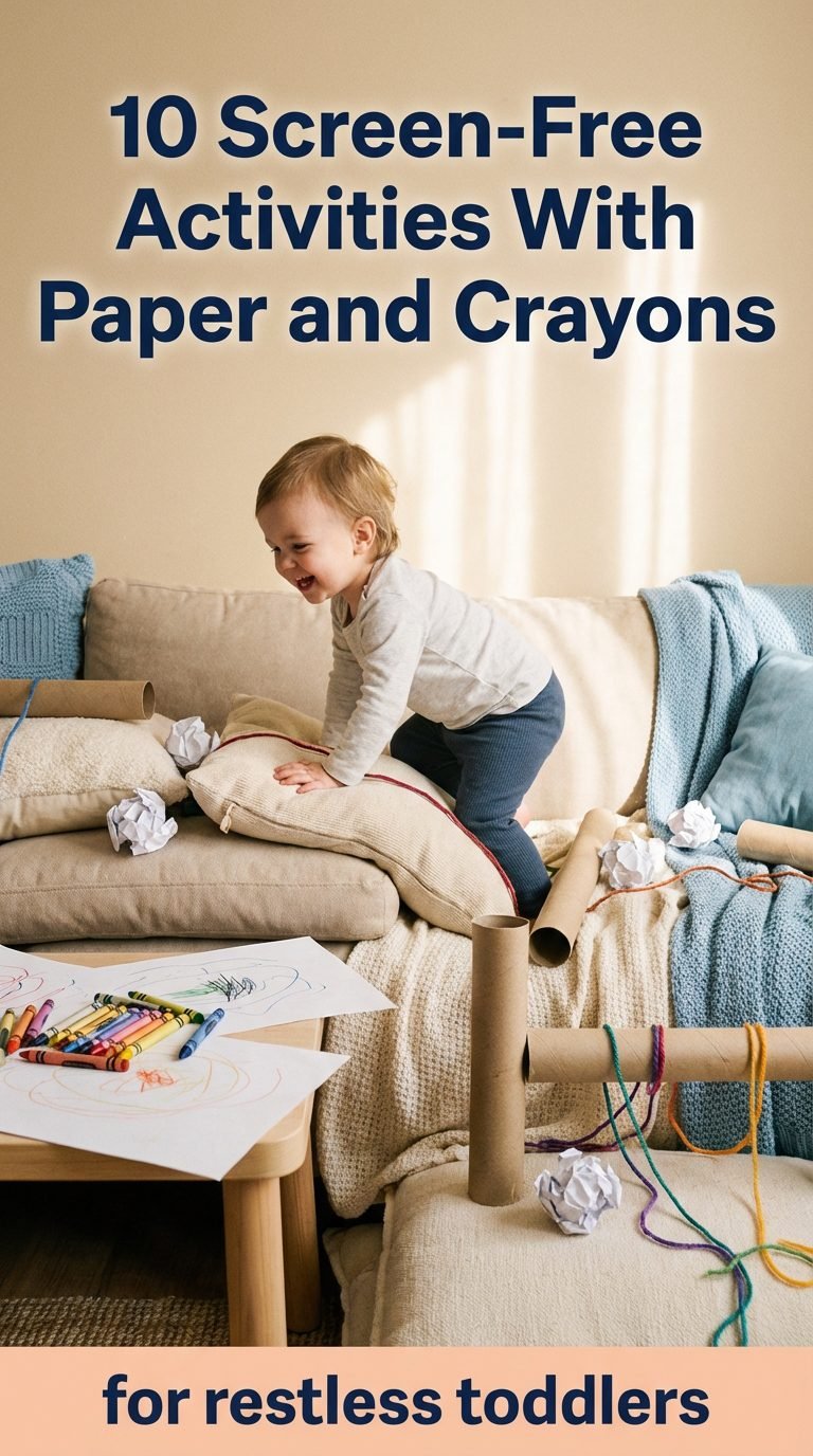 Toddler navigating an indoor obstacle course.