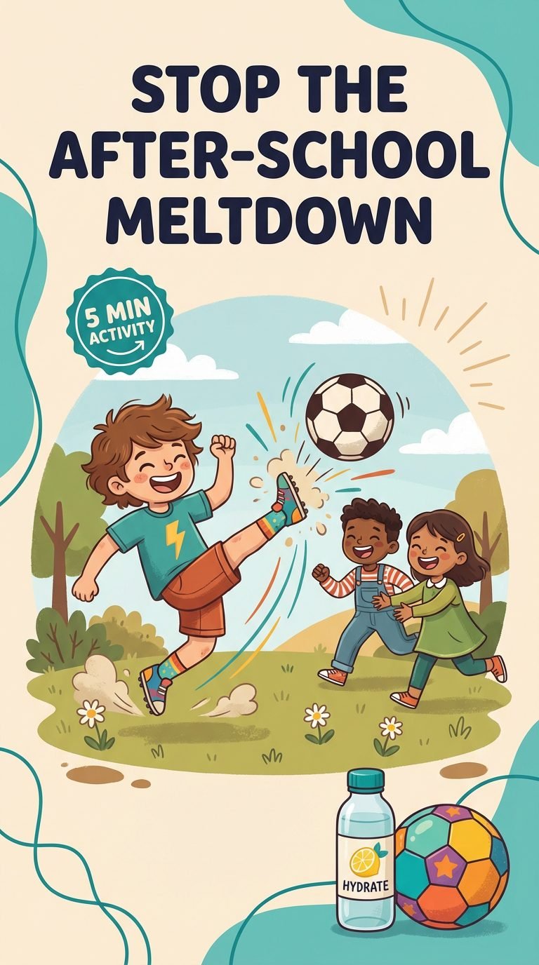 Child playing soccer during an outdoor sports day.