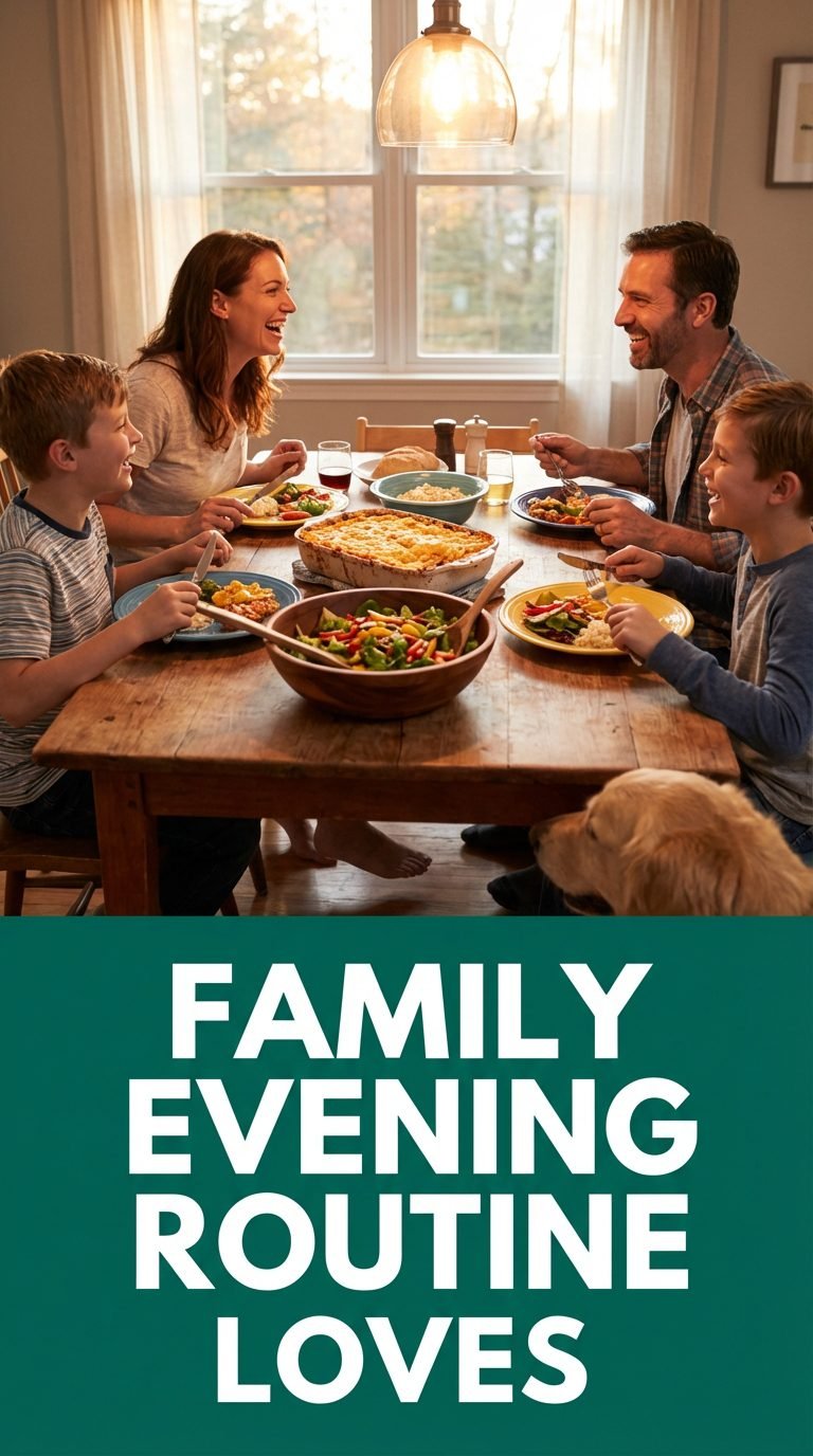 Family enjoying dinner together at the table