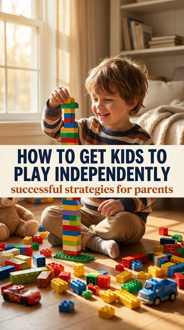 Child playing independently with Legos — how to get kids to play independently.