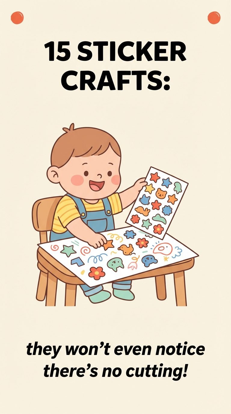 Toddler enjoying sticker crafts toddlers zero cutting required.