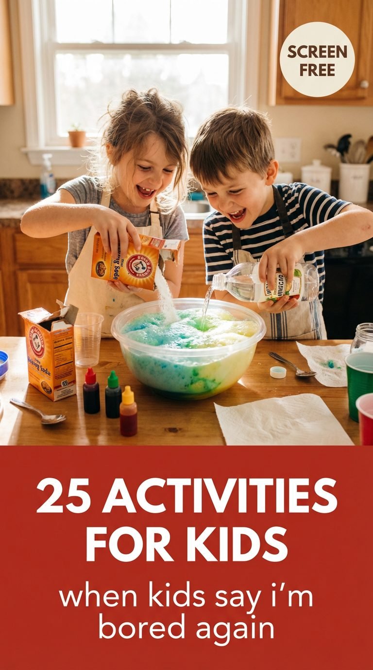 Kids performing a fun indoor science experiment with household items.