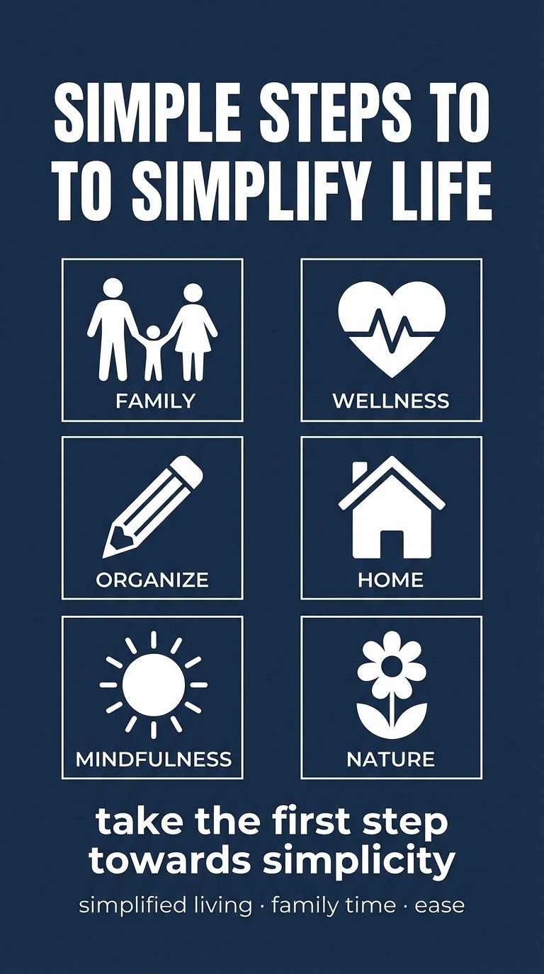 Icons representing simplicity in family life.