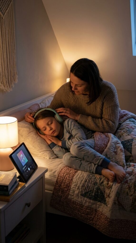 7-year-old child doing recognizing the 'touched out' trigger in a calm home setting related to why moms feel touched out