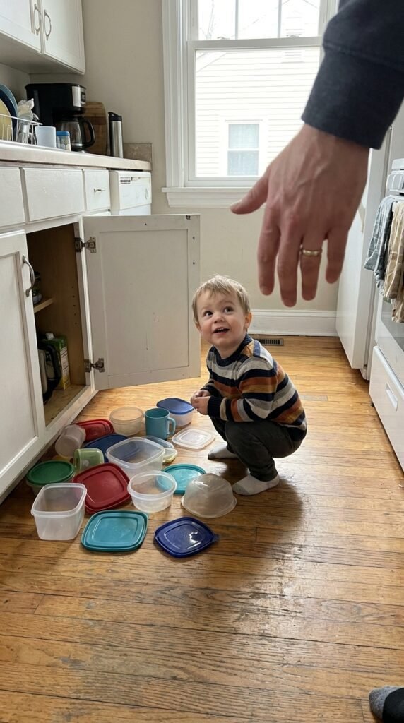 3-year-old toddler doing why pre-nap chaos strikes in a calm home setting related to nap time meltdowns