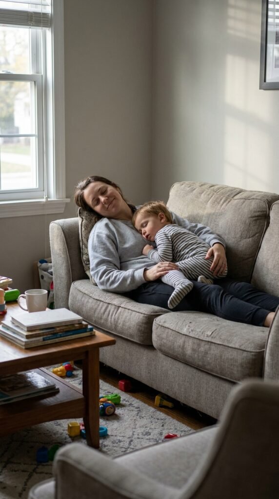 3-year-old toddler doing if your 3-year-old throws a toy in a calm home setting related to nap time meltdowns