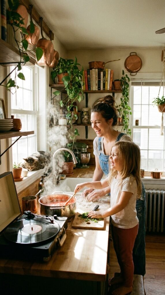 7-year-old child doing why overstimulation hits hard in a calm home setting related to working mom overstimulation